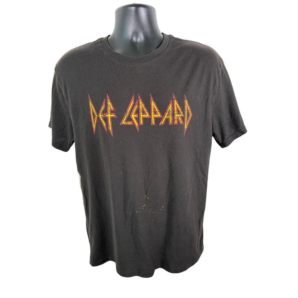 Def Leppard T Shirt Large 2019 Logo Black Rock Band Tee